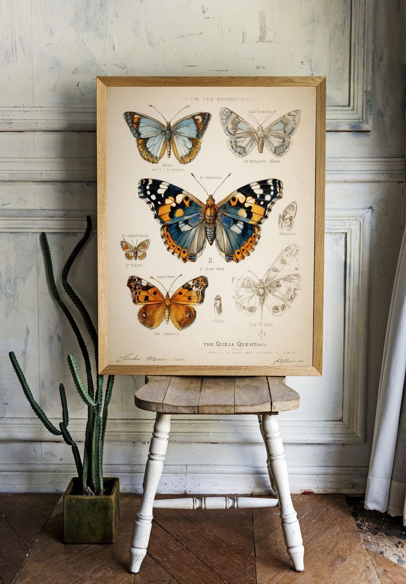 Butterfly Collection — Vintage Print. — room view 1