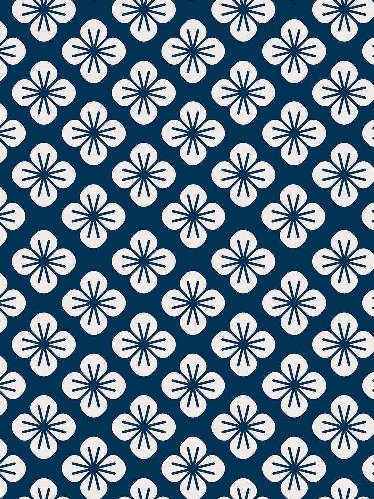 Seamless Japanese pattern floral motif. poster — botanical art
