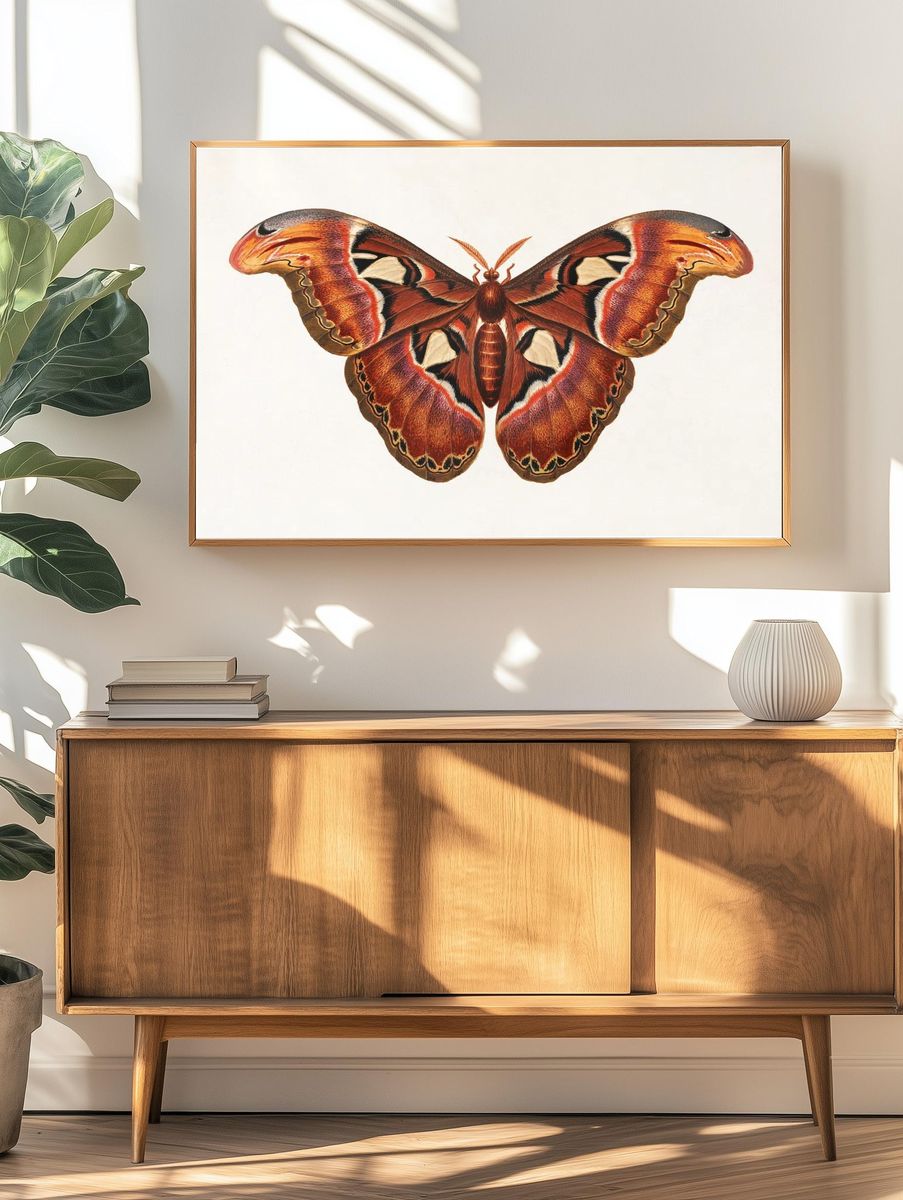 Colorful Butterfly Illustration Poster. — room view 3