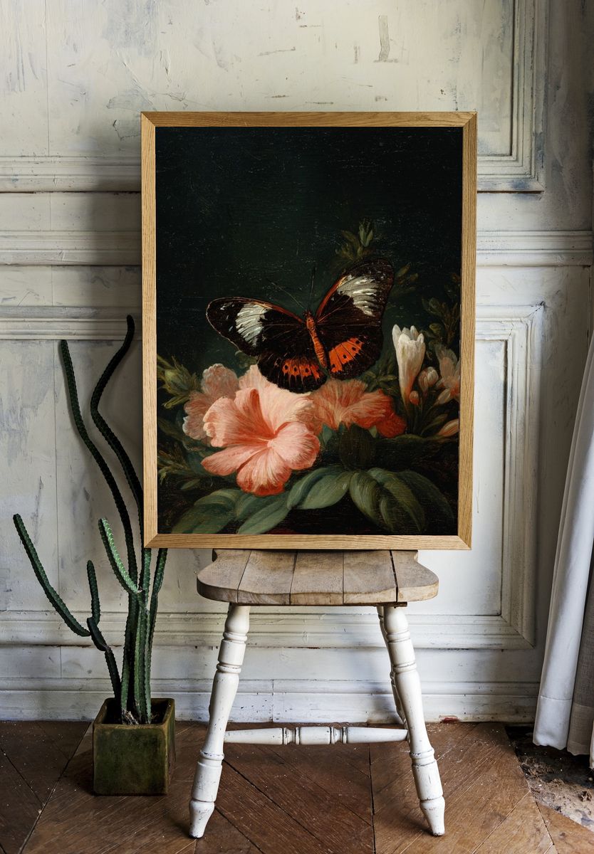 Butterfly and Blossoms Fine-Art Print. — room view 1