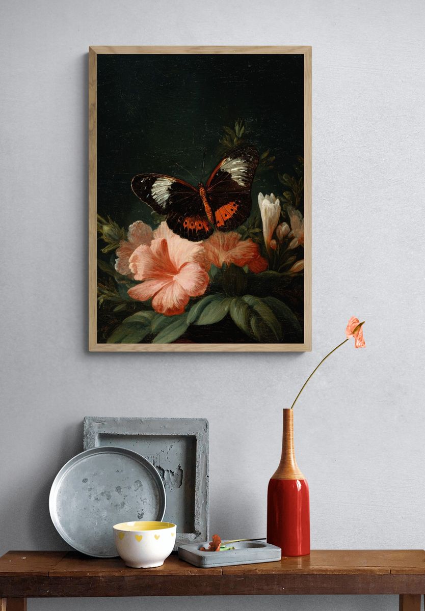 Butterfly and Blossoms Fine-Art Print. — room view 3