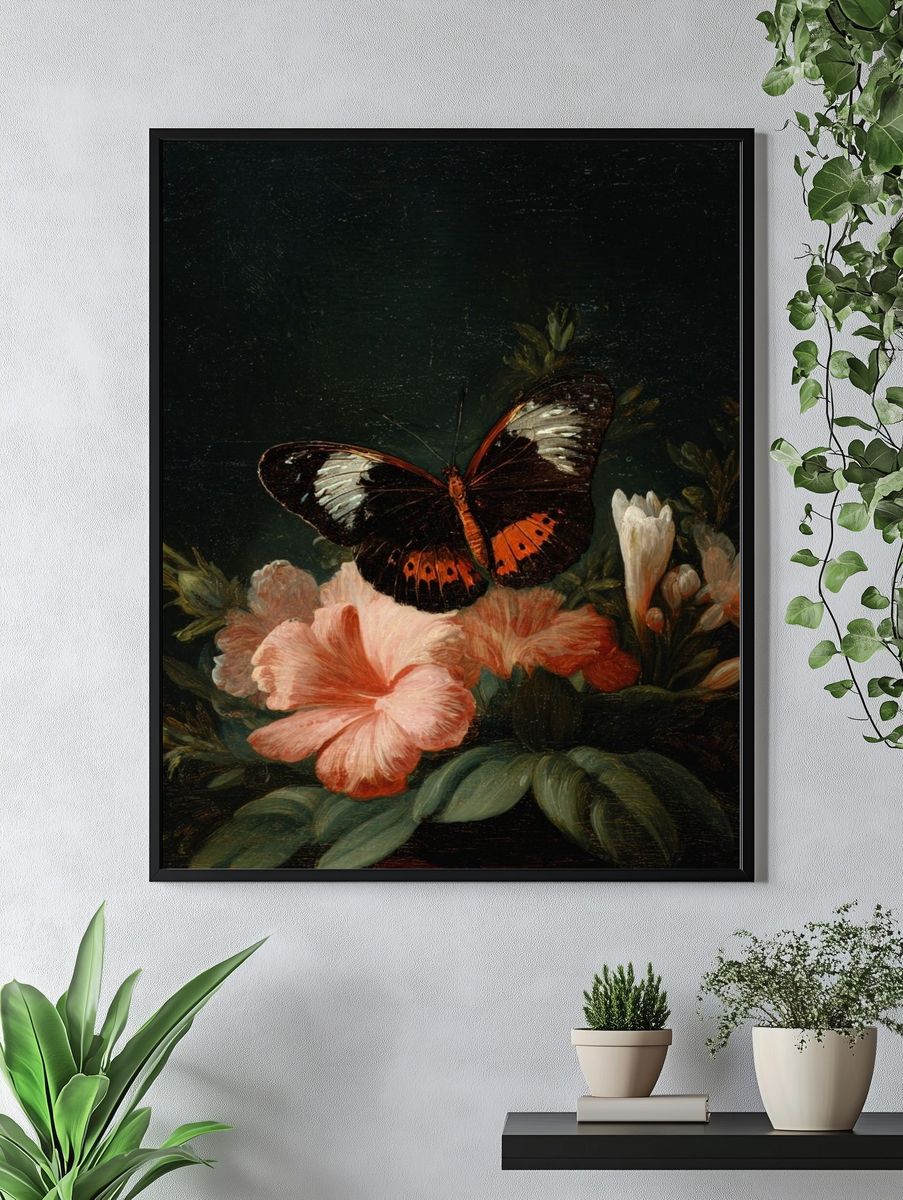 Butterfly and Blossoms Fine-Art Print. — room view 4