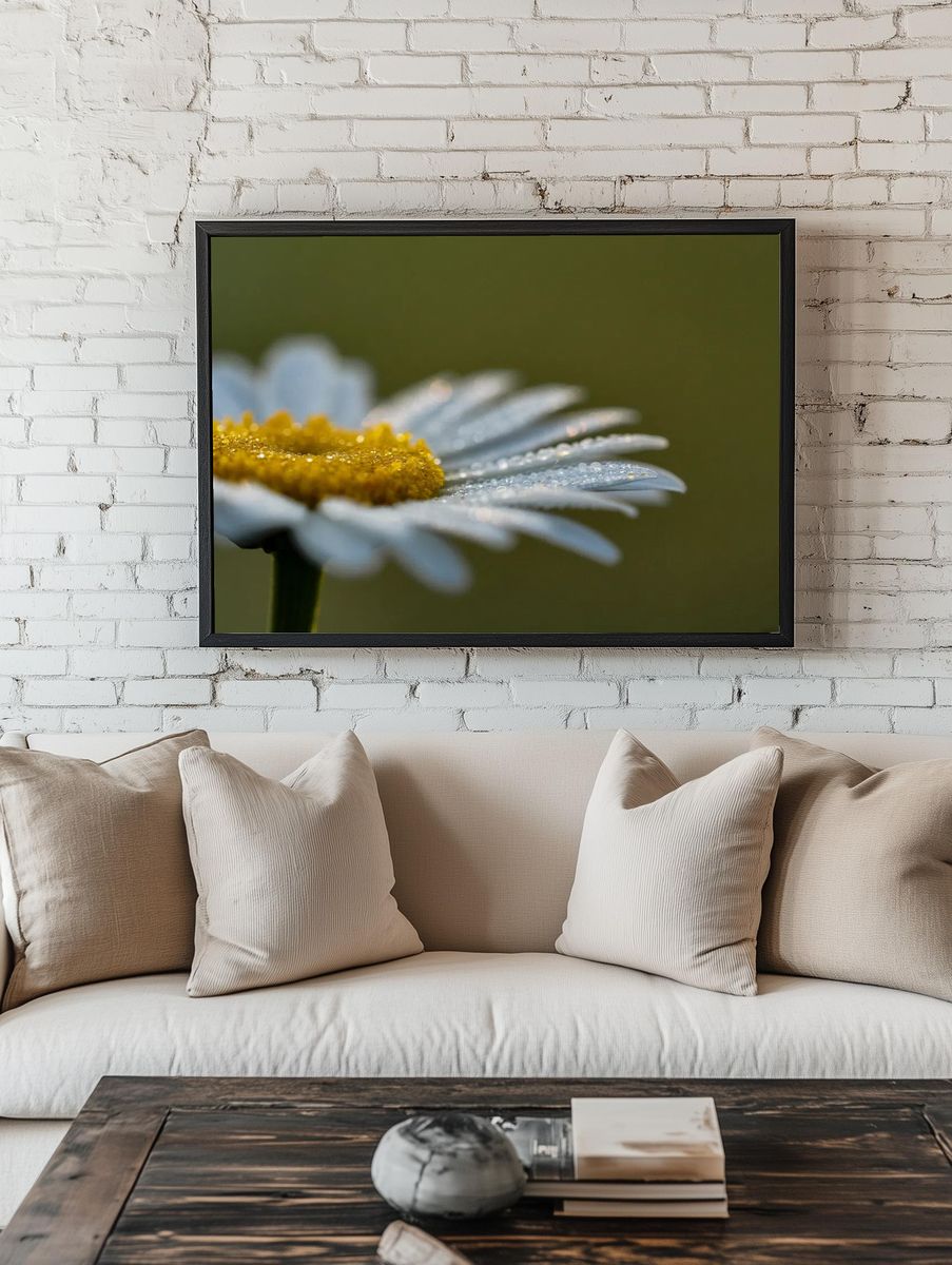 Daisy Flower Close-Up — Botanical Print. — room view 1