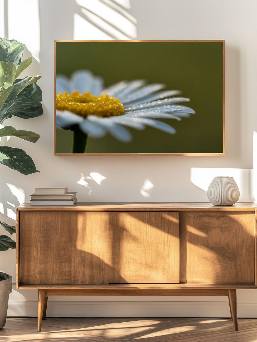 Daisy Flower Close-Up — Botanical Print. — room view 3