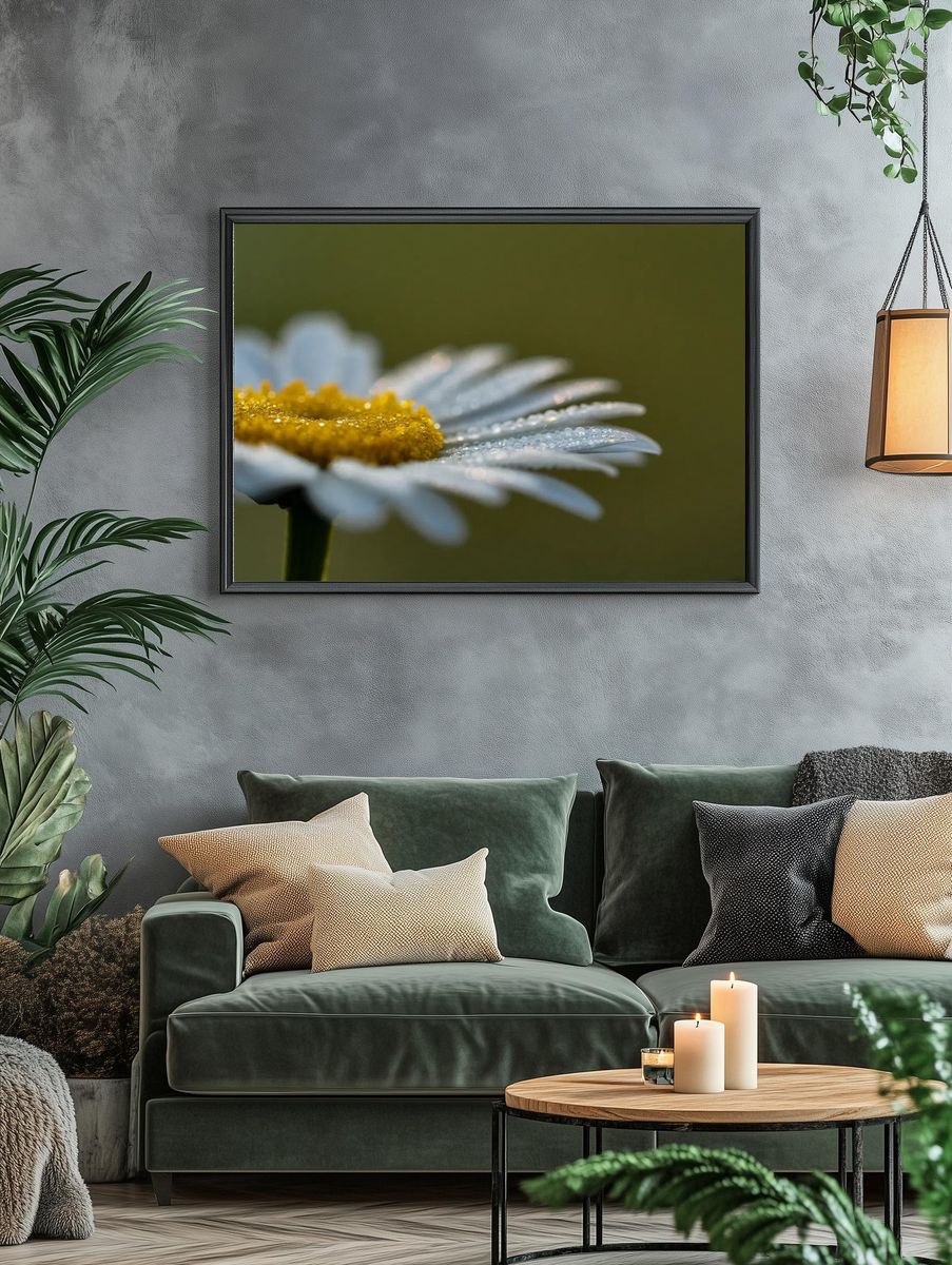 Daisy Flower Close-Up — Botanical Print. — room view 4