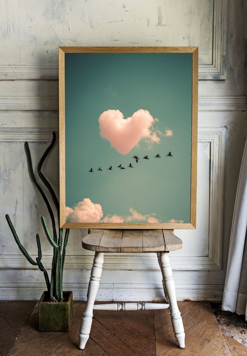 Birds in Flight — Love Cloud Poster room preview