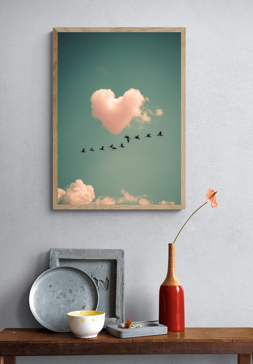 Birds in Flight — Love Cloud Poster. — room view 3