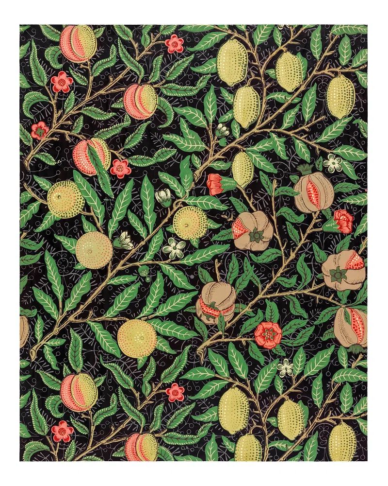 Botanical Fruits Pattern Poster. poster detail