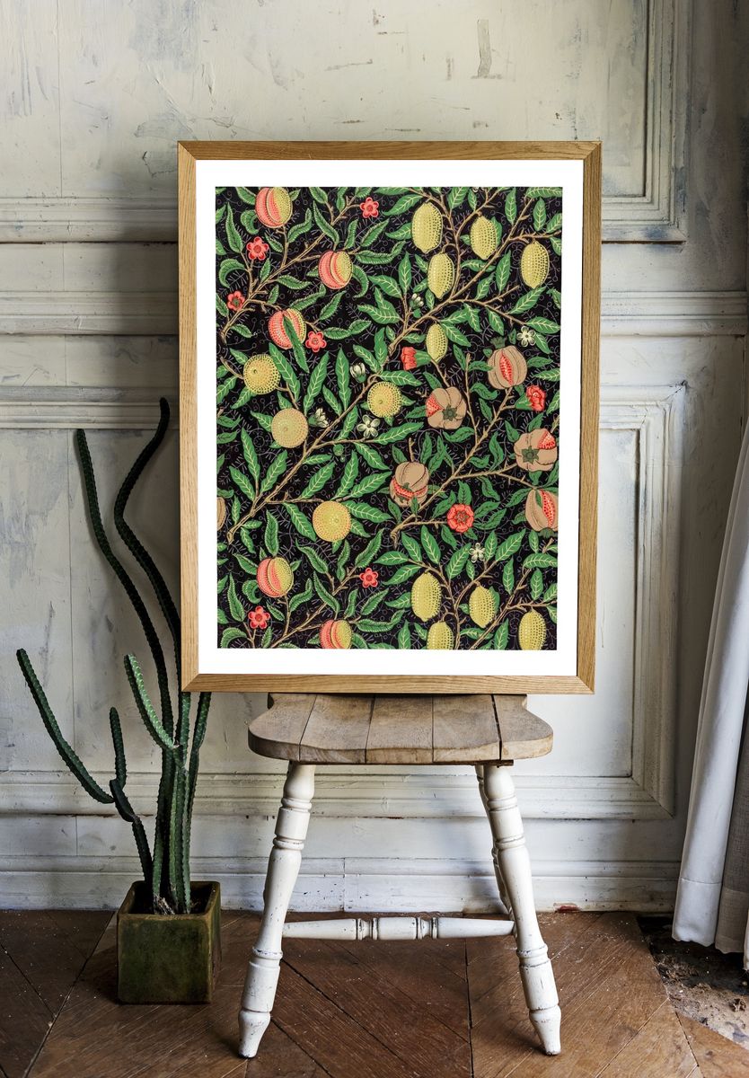 Botanical Fruits Pattern Poster. — room view 1