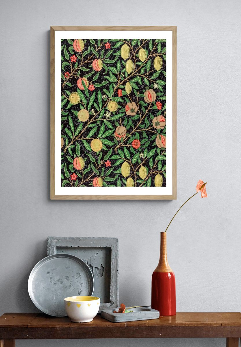 Botanical Fruits Pattern Poster. — room view 3