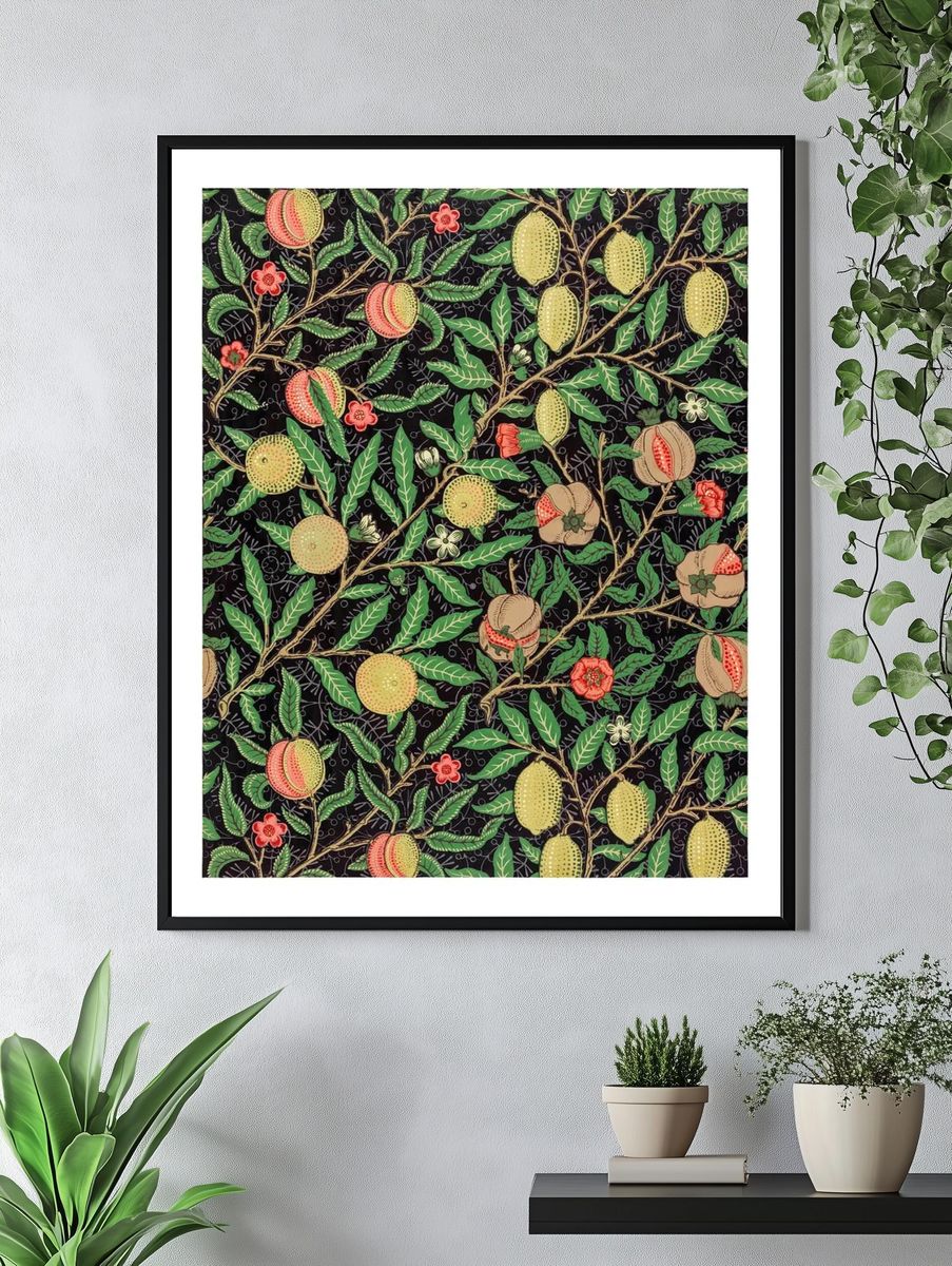Botanical Fruits Pattern Poster. — room view 4