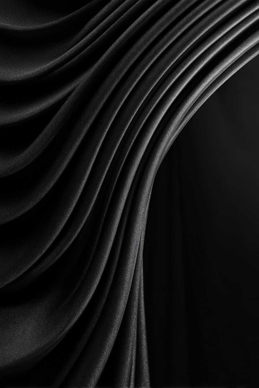 Elegant Black Fabric Waves Poster. poster detail