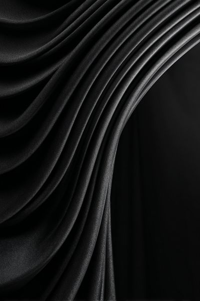 Elegant Black Fabric Waves Poster. poster