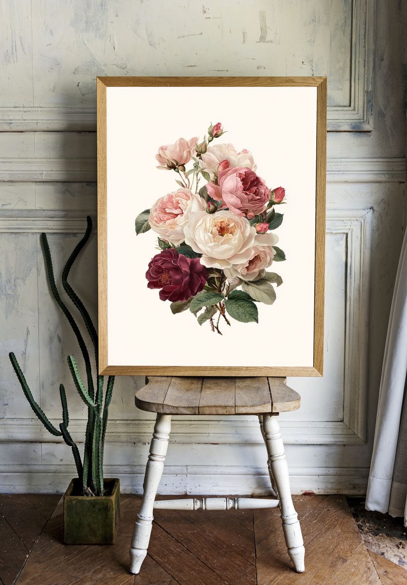 Vintage Floral Bouquet Poster. — room view 1