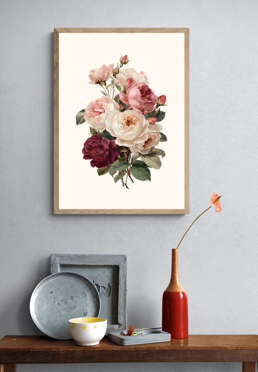 Vintage Floral Bouquet Poster. — room view 3