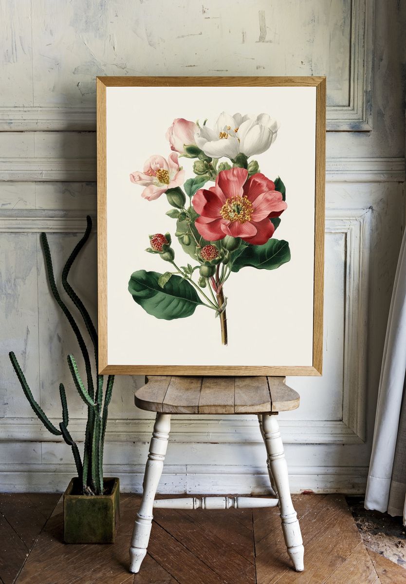Botanical Flower Arrangement Poster. — room view 1