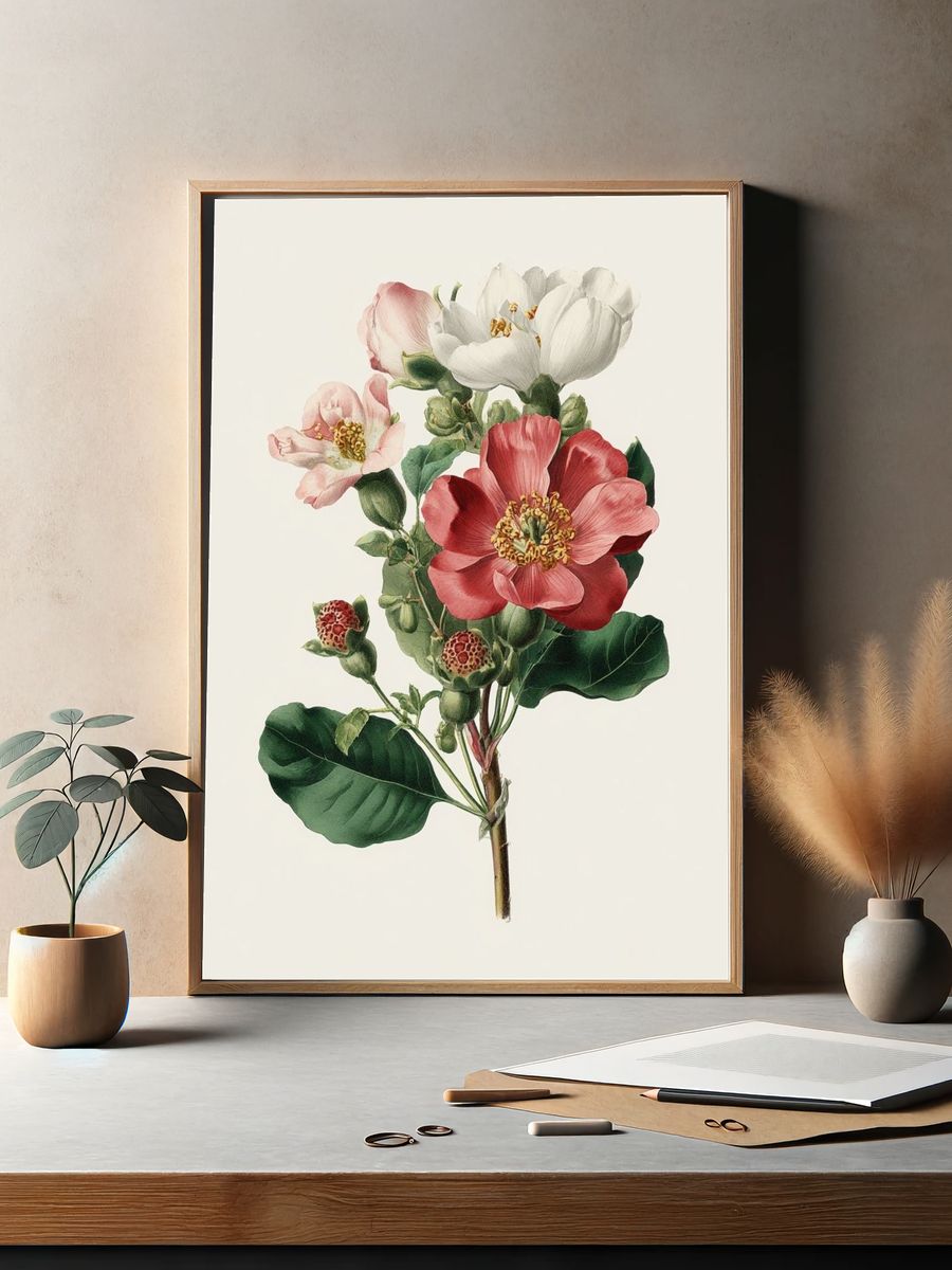 Botanical Flower Arrangement Poster. — room view 2