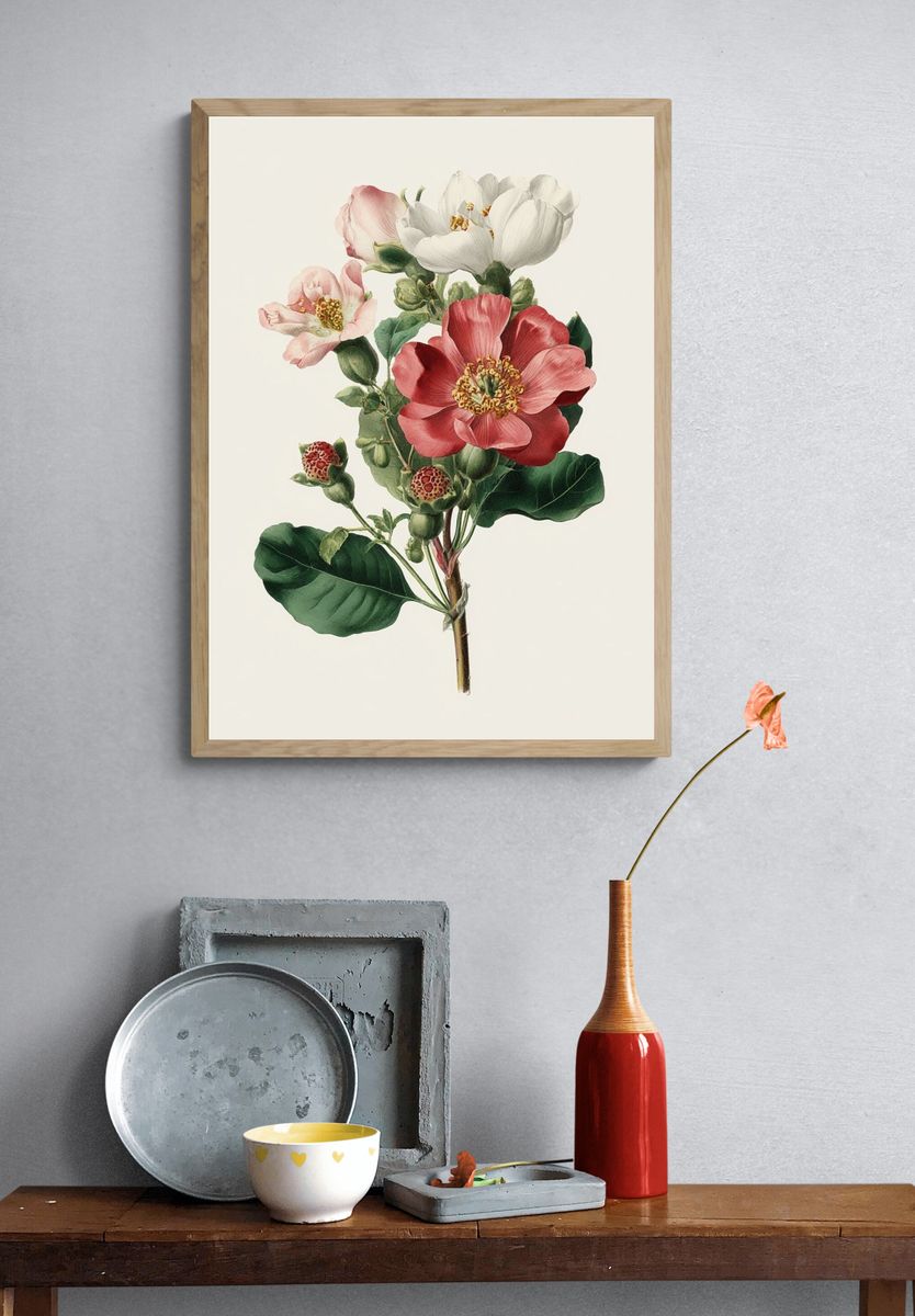 Botanical Flower Arrangement Poster. — room view 3