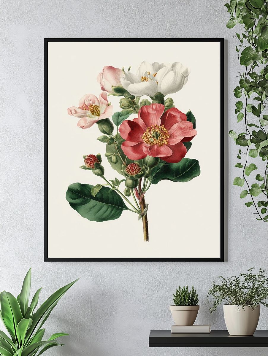 Botanical Flower Arrangement Poster. — room view 4