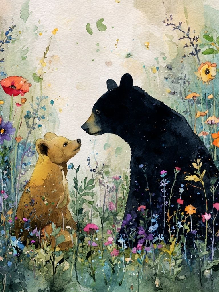 Bear Family — Watercolor Print. poster detail