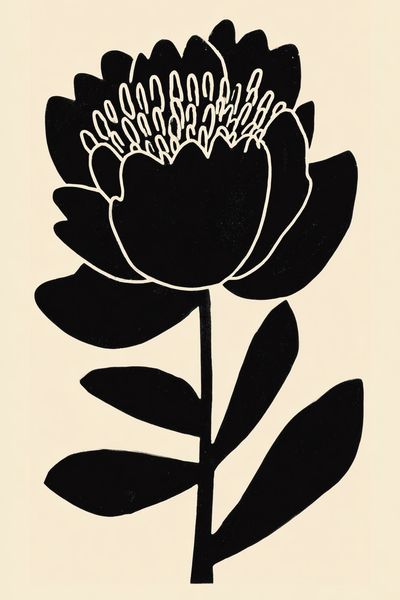 Black Flower Minimalist Poster