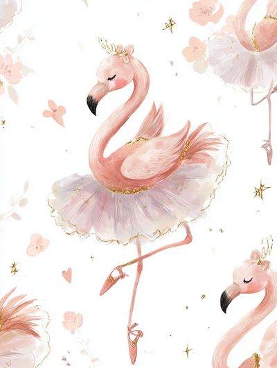 Ballet Flamingo Illustration Poster. poster
