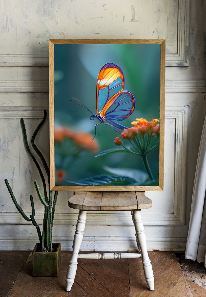 Glasswing Butterfly — Nature Print room preview