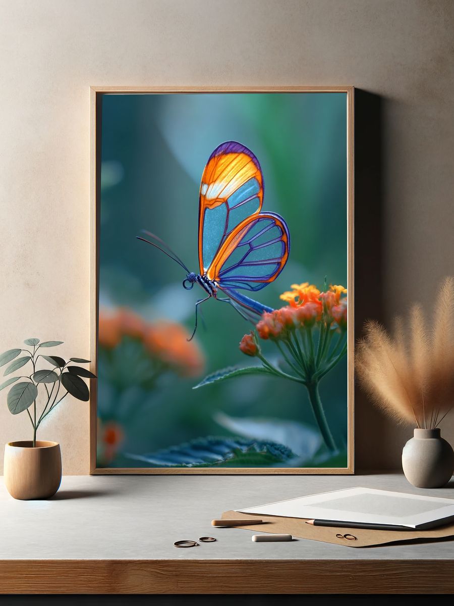 Glasswing Butterfly — Nature Print. — room view 2