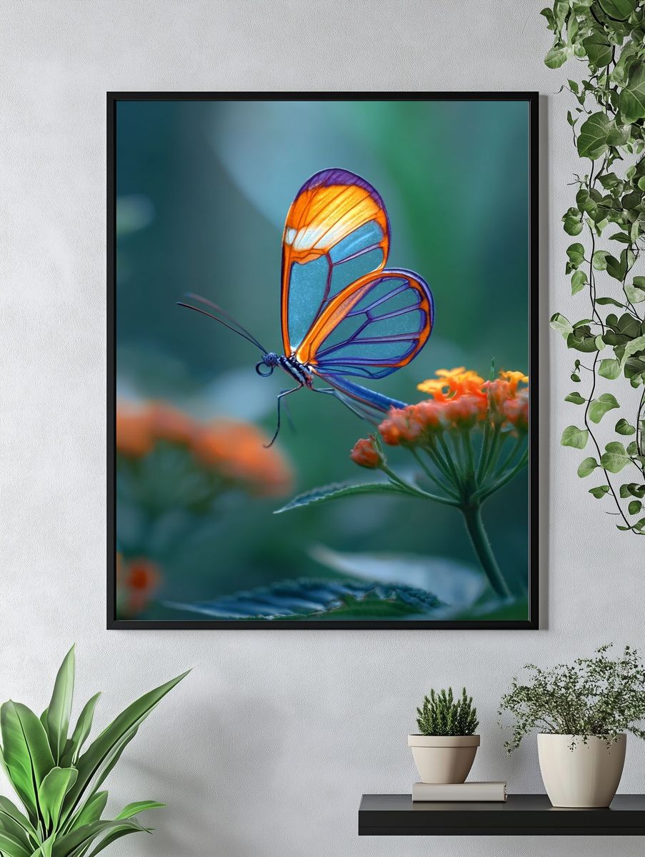 Glasswing Butterfly — Nature Print. — room view 4