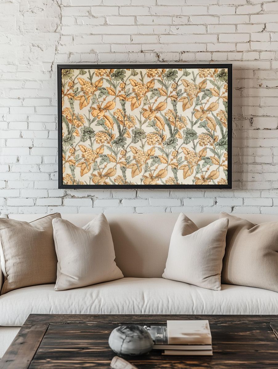 Botanical Floral Pattern Poster. — room view 1