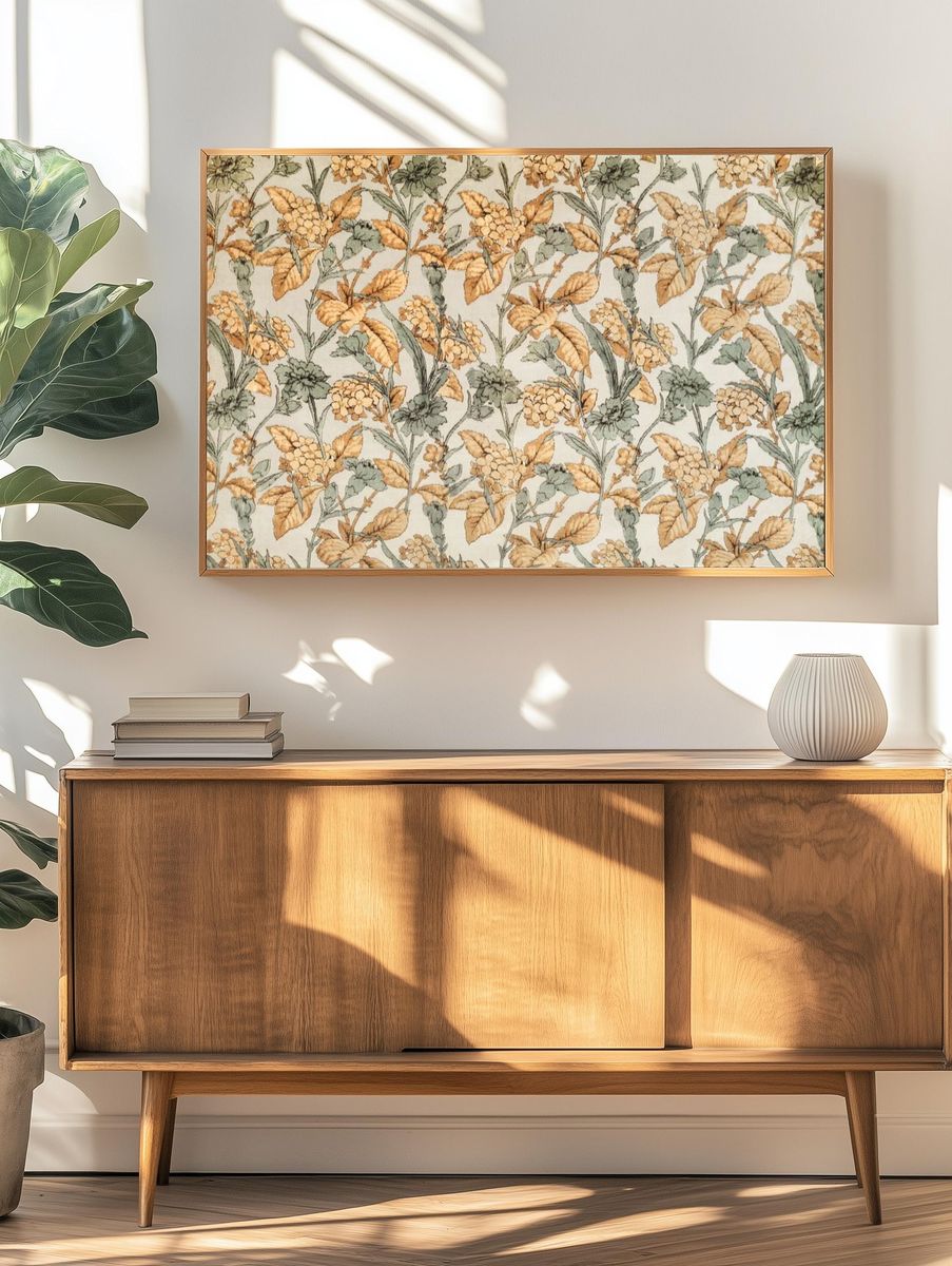 Botanical Floral Pattern Poster. — room view 3
