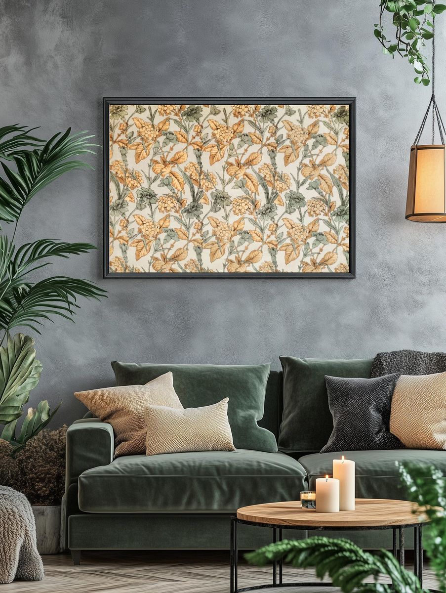 Botanical Floral Pattern Poster. — room view 4