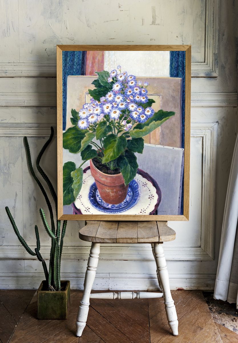Potted Flower Arrangement — Fine Art Print. — room view 1