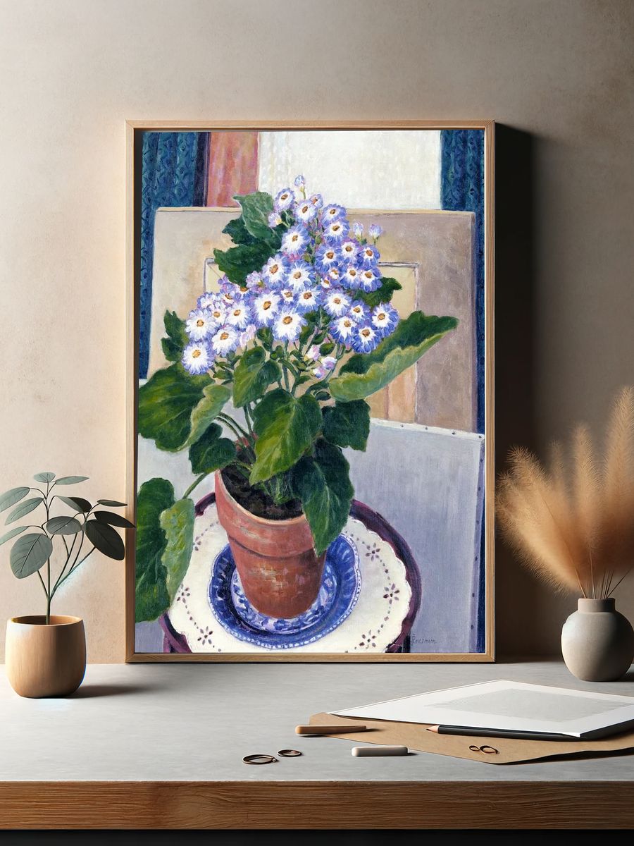 Potted Flower Arrangement — Fine Art Print. — room view 2