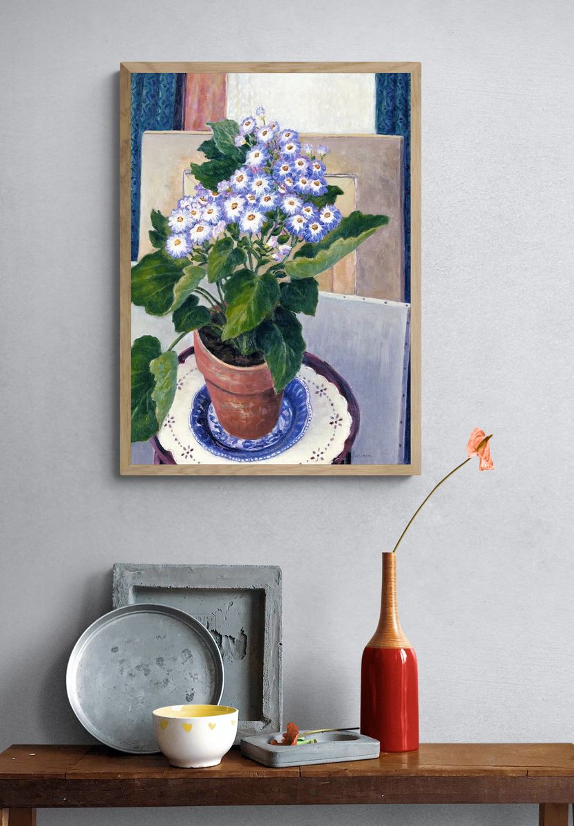 Potted Flower Arrangement — Fine Art Print. — room view 3
