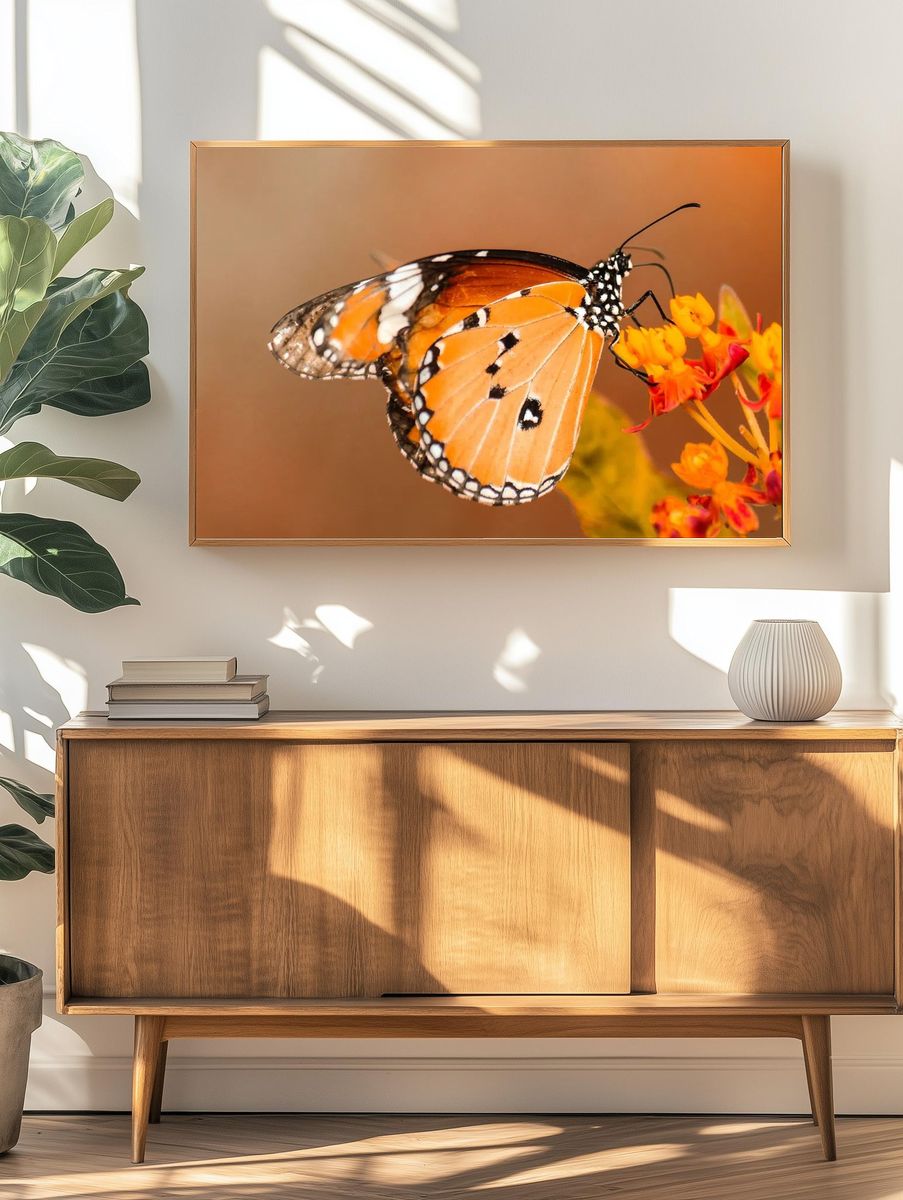 Monarch Butterfly on Flower — Nature Print. — room view 3