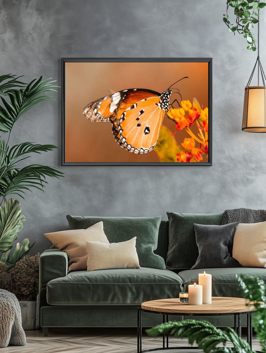 Monarch Butterfly on Flower — Nature Print. — room view 4