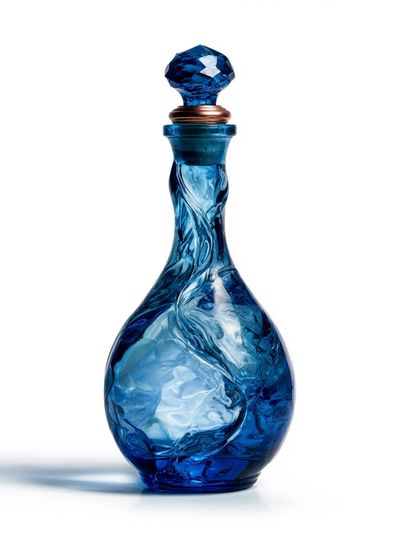 Blue Glass Bottle Still Life Poster. poster