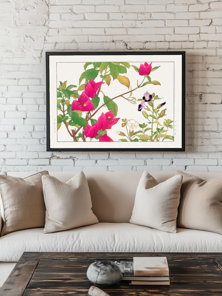 Bougainvillea Botanical Print. — room view 1
