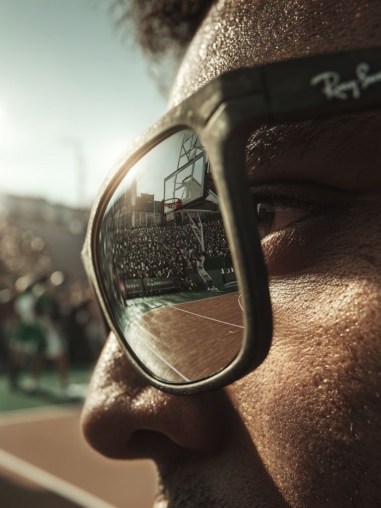 Basketball Game Reflection — Photography Print. poster — photography art