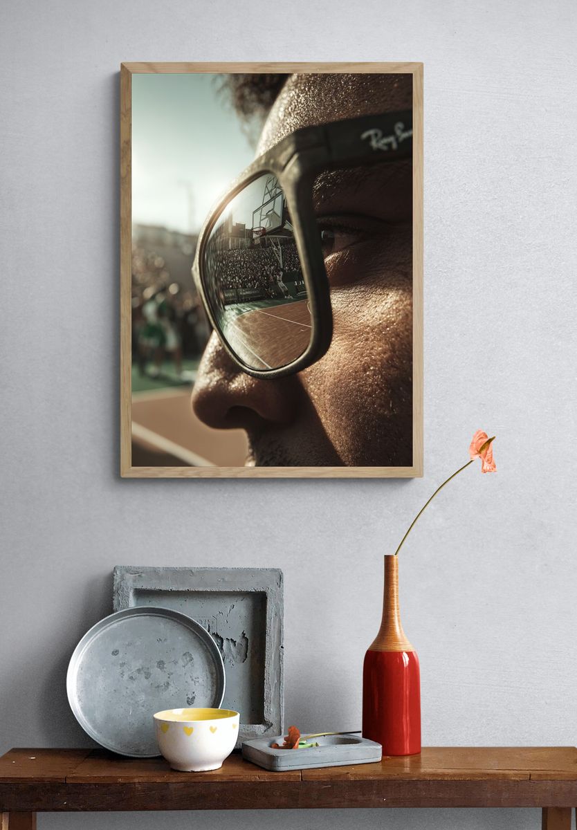 Basketball Game Reflection — Photography Print. — room view 3