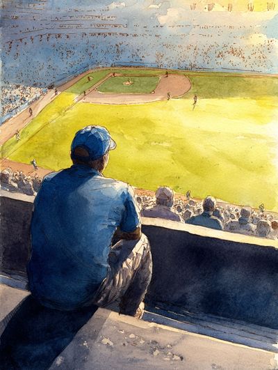 Baseball Game Watercolor Poster. poster