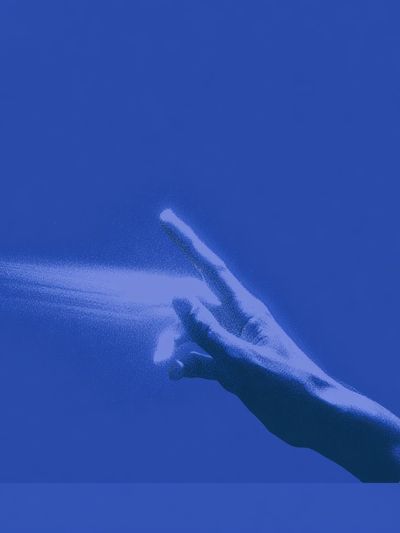 Blue Hand Gesture Poster.