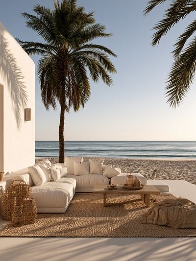 Beachfront Patio Photography Poster. poster