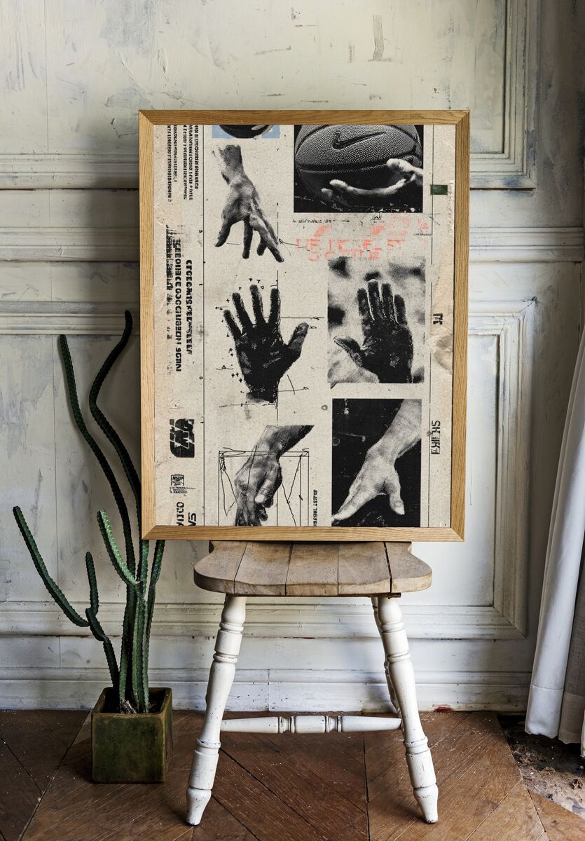 Basketball Hands — Vintage Print room preview