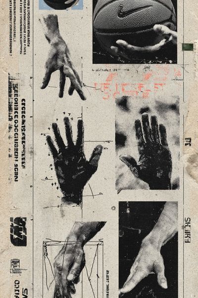 Basketball Hands — Vintage Print