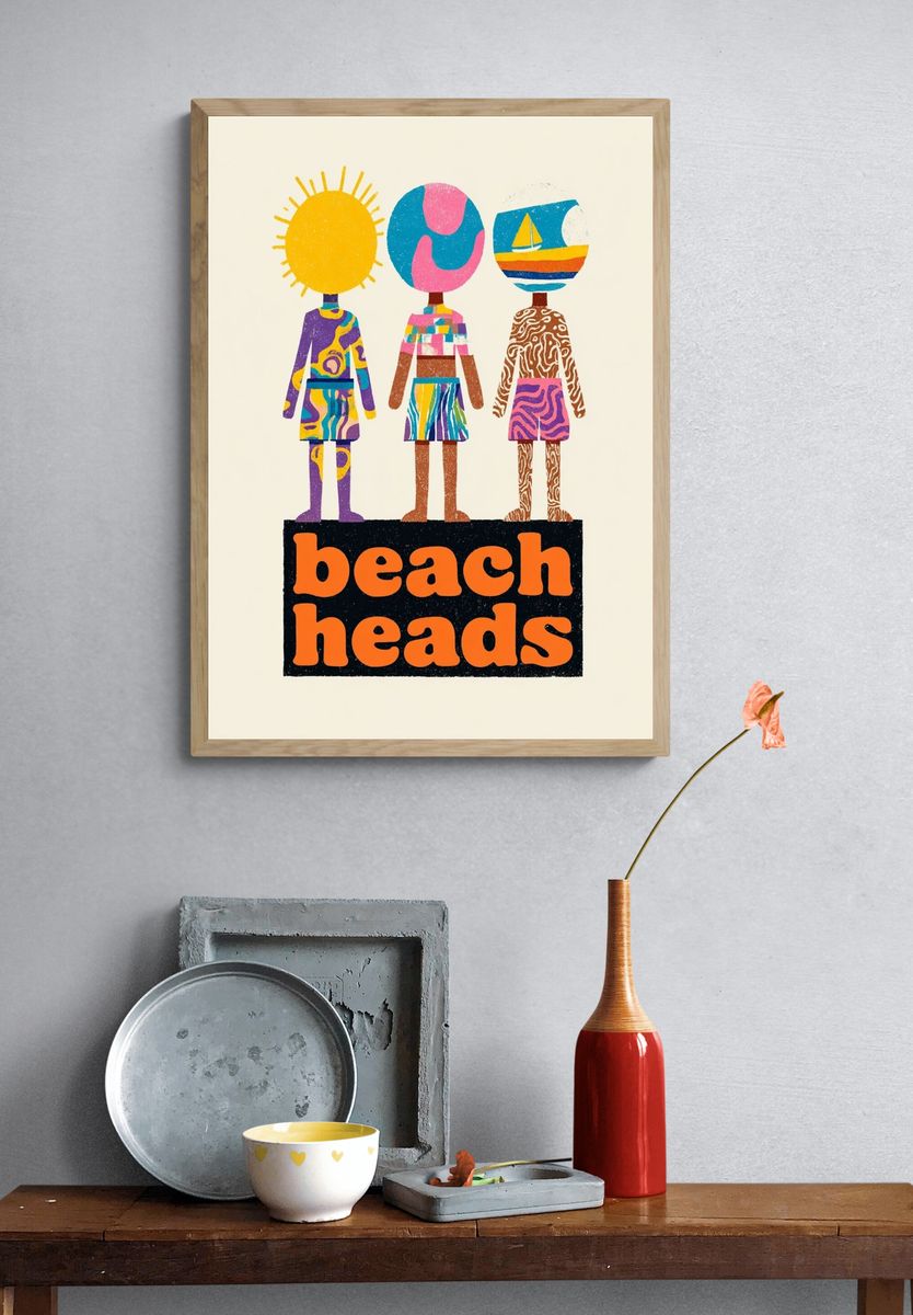 Beach Heads — Illustration Print. — room view 3