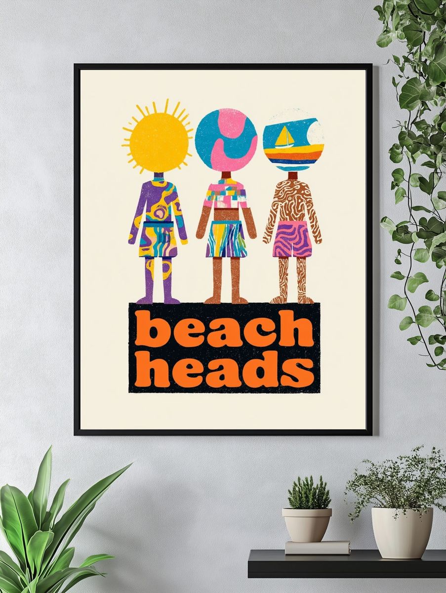 Beach Heads — Illustration Print. — room view 4