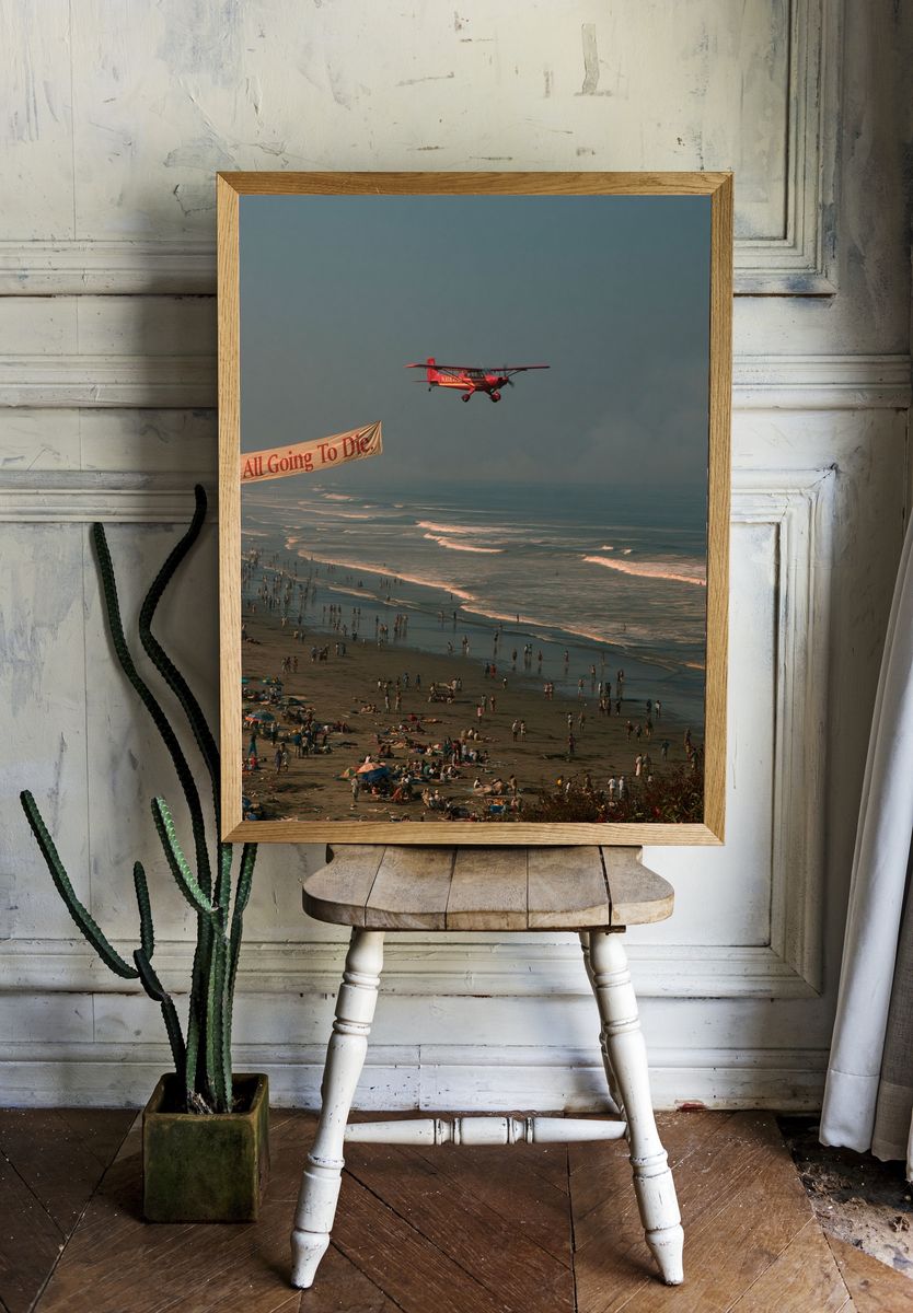 Beach Banner Helicopter Photography Poster. — room view 1