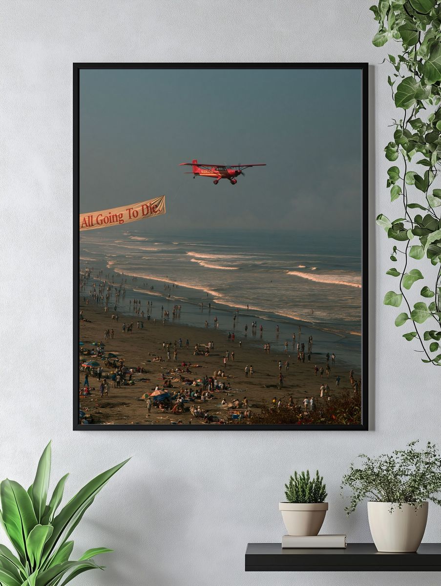Beach Banner Helicopter Photography Poster. — room view 4